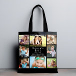 Die beste Tante der Welt 8 FotoCollage Black<br><div class="desc">Die 8 Foto Kollektion des Fotos kann mit 8 Bildern von Nichten, Neffen, anderen Familienmitgliedern, Haustieren, etc. personalisiert werden. Personalisieren Sie den Ausdruck "Die beste Tante der Welt" und ob sie "Tante", "Tia" usw. genannt wird, und fügen Sie ihre Nichten- und Neffennamen hinzu, alles in der modernen weißen Typografie vor...</div>