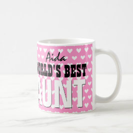 Die beste TANTE rosa weiße Herzen V26 der Welt Tasse