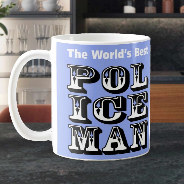 Die beste Tasse für Polizisten der Welt in Blau (Von Creator hochgeladen)