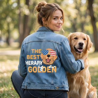 Die beste Therapie ist ein Golden Retriever – Patr Jeansjacke
