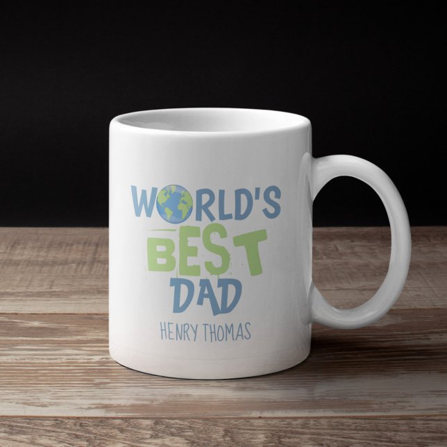 Die beste Vater der Welt Moderne, trendige Typogra Kaffeetasse (Von Creator hochgeladen)