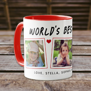 Die beste Vater-Keepake-3-Foto-Tasse der Welt Tasse