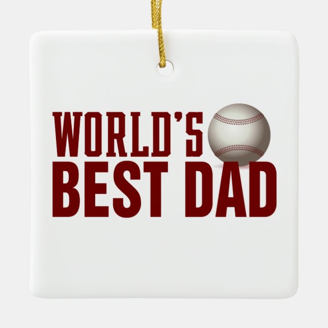 Die beste Vater-Typografie-Baseball der Welt | Orn Keramikornament (Vorderseite)
