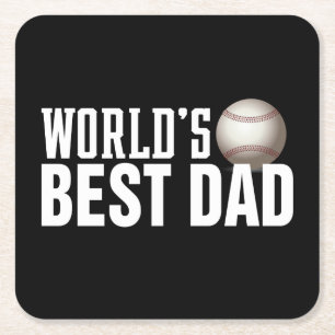 Die beste Vater-Typografie-Baseball der Welt   Unt Rechteckiger Pappuntersetzer
