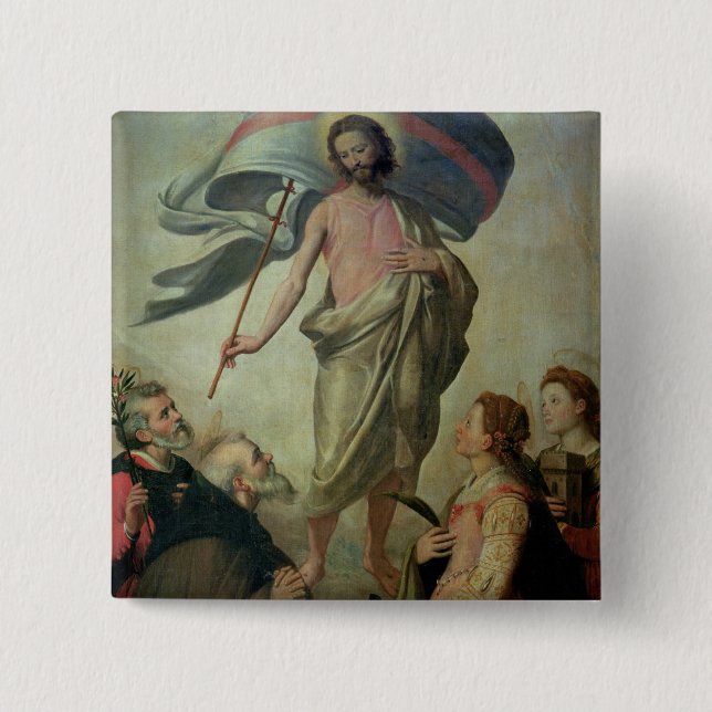 Die Besteigung von Christus, 1595 (Öl auf Platte) Button (Vorderseite)