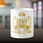 Die besten Boss Gold 5 Star Kaffeetasse<br><div class="desc">Personalisieren Sie für den weltbesten Chef,  um ein einzigartiges Geschenk für sie zu schaffen. Entwickelt von Thisisnotme©</div>