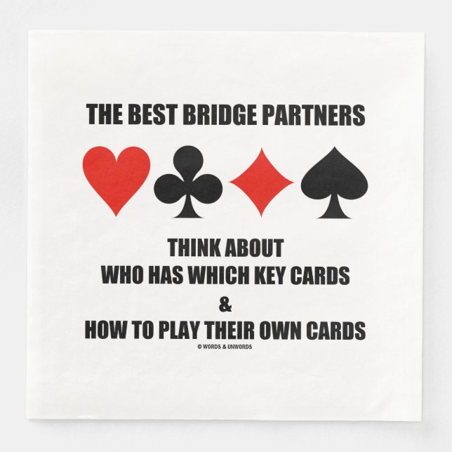 Die besten Bridge-Partner denken darüber nach, wer Serviette (Vorderseite)