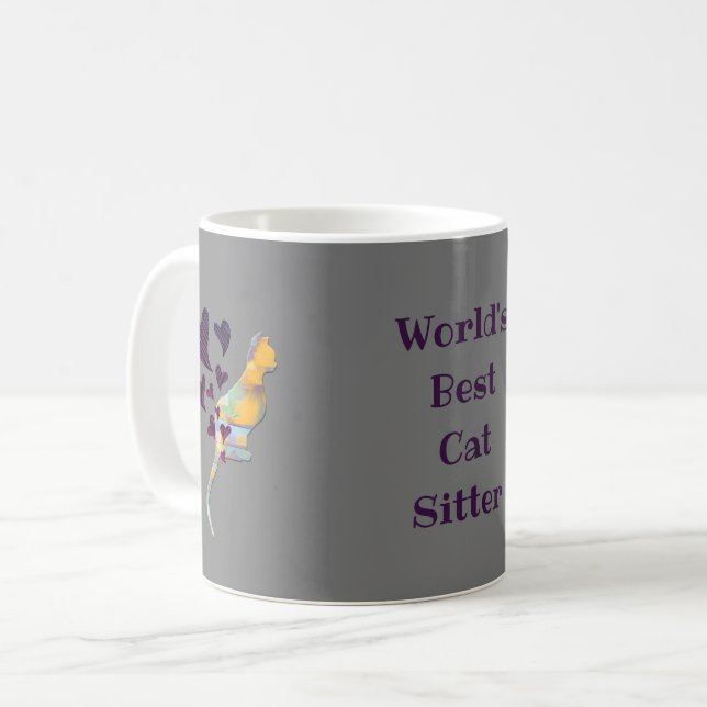 Die besten Cat Sitter Cat Hearts der Welt Vielen D Kaffeetasse (Vorderseite Links)
