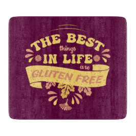 Die besten Dinge im Leben sind glutenfreier Spaß Schneidebrett
