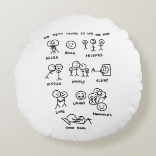 Die besten Dinge im Leben sind gratis inklusive Ga Rundes Kissen
