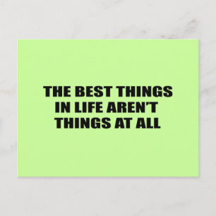 Die besten Dinge im Leben sind nicht Dinge Postkarte