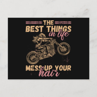 Die besten Dinge im Leben verheißen Ihr Haar-Motor Postkarte