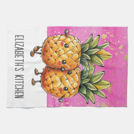 Die besten Freunde Ananas Kawaii Ananas Niedlich P Geschirrtuch