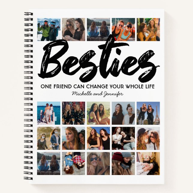 Die besten Freunde | Besties Foto Collage Notebook Notizbuch (Vorderseite)