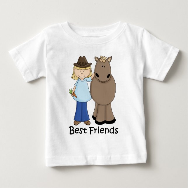 Die besten Freunde - Cowgirl und Pferd Baby T-shirt (Vorderseite)