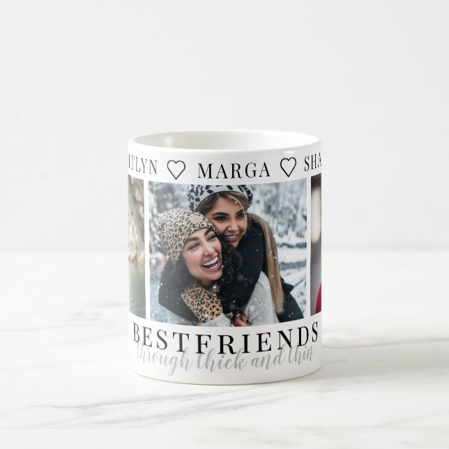 Die besten Freunde durch dickes und dünnes Drei Fo Kaffeetasse (Mittel)