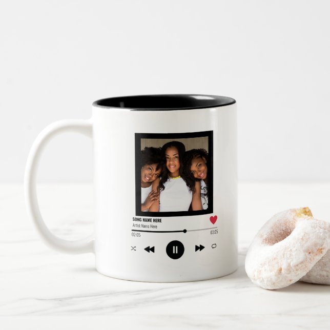 Die besten Freunde Einzigartiges Geschenk für Pers Zweifarbige Tasse (Mit Donut)