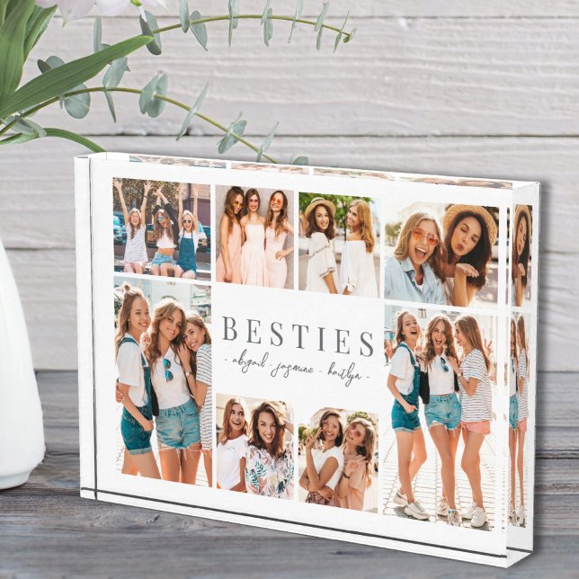 Die besten Freunde Elegante BESTE FREUNDIN Collage Fotoblock (Best Friends Elegant BFF Collage Photo Block)