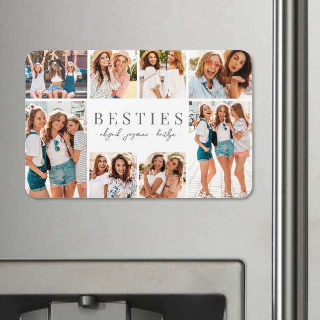 Die besten Freunde Elegante BESTE FREUNDIN Collage Magnet (Best Friends Elegant BFF Collage Photo Magnet)
