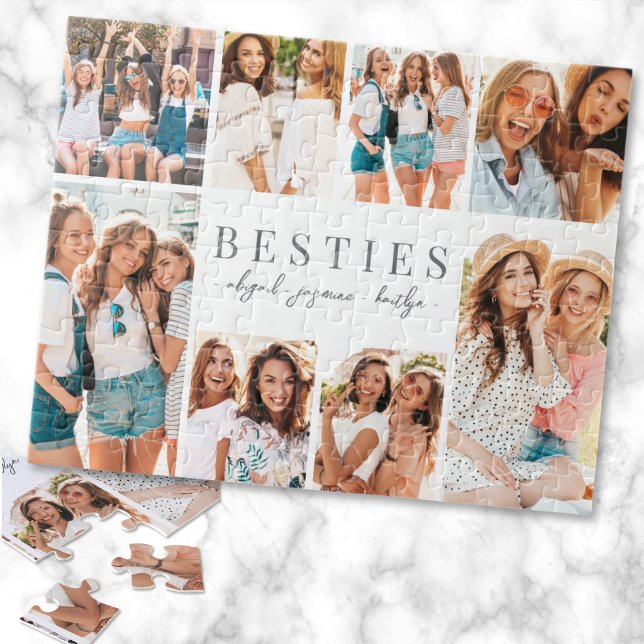 Die besten Freunde Elegante BESTE FREUNDIN Collage Puzzle (Best Friends Elegant BFF Collage Photo jigsaw puzzle )