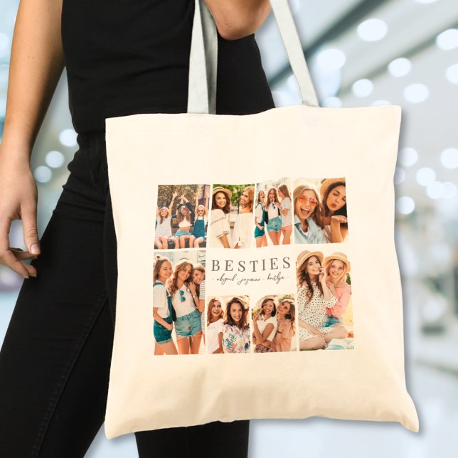 Die besten Freunde Elegante BESTE FREUNDIN Collage Tragetasche (Best Friends Elegant BFF Collage Photo Tote Bag)