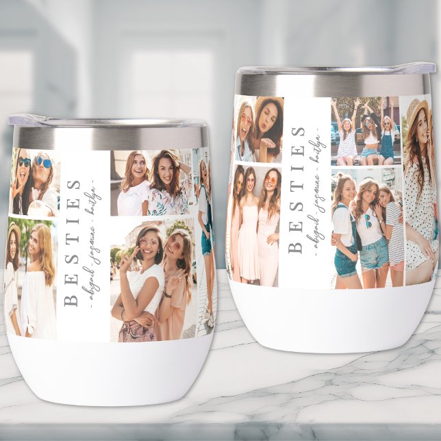 Die besten Freunde Elegante BESTE FREUNDIN Foto (Best Friends Elegant BFF Photo Thermal Wine Tumbler)
