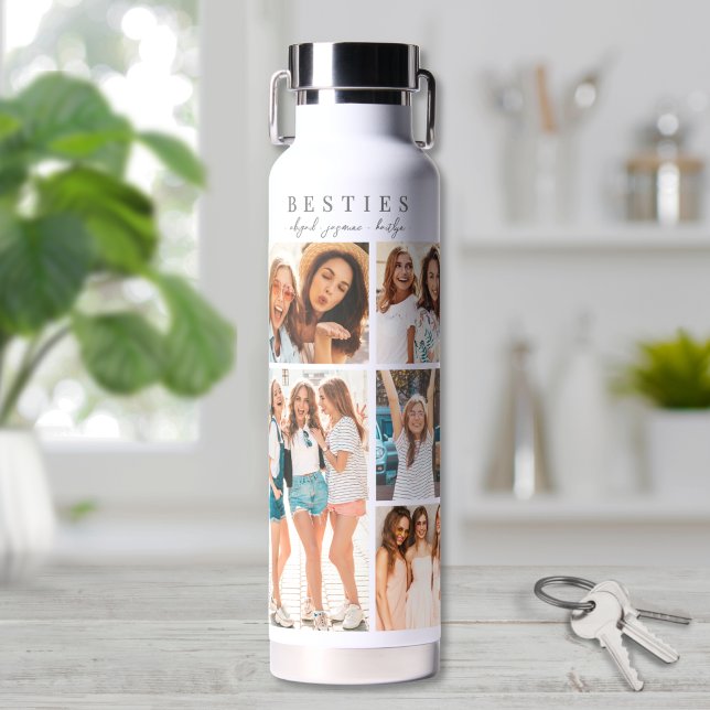 Die besten Freunde Elegante BESTE FREUNDIN Trinkflasche (Best Friends Elegant BFF Photo Collage Water Bottle)