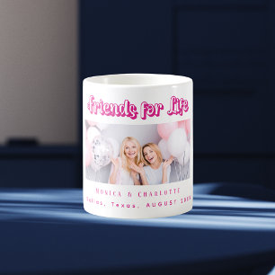 Die besten Freunde Foto betitelt Weißrosa Kaffeetasse
