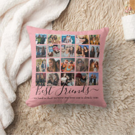 Die besten Freunde Foto Collage Pink Kissen
