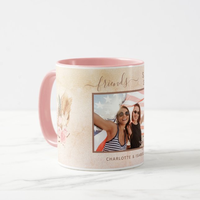 Die besten Freunde Foto ernennt Pampas Gras Rose G Tasse (Vorderseite Links)