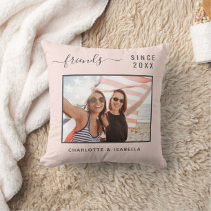Die besten Freunde Foto Rosa Rosa Goldnamen Jahr Kissen
