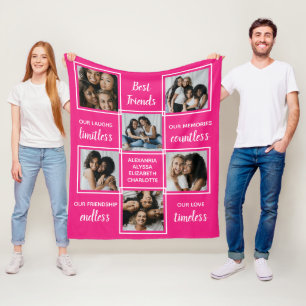 Die besten Freunde Freundschaftsgedicht Pink FotoC Fleecedecke