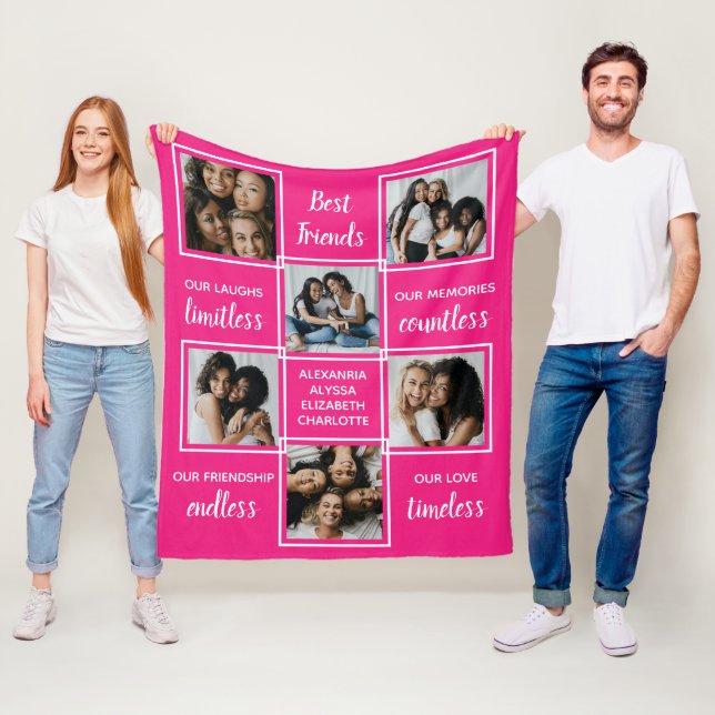 Die besten Freunde Freundschaftsgedicht Pink FotoC Fleecedecke (Beispiel)