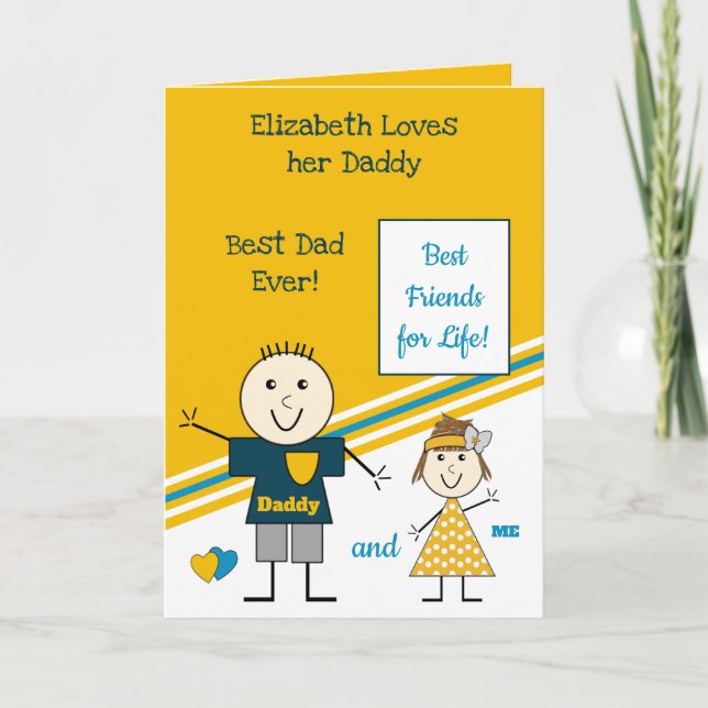 Die besten Freunde für das Leben Daddy und ich gel Karte (Vorderseite)