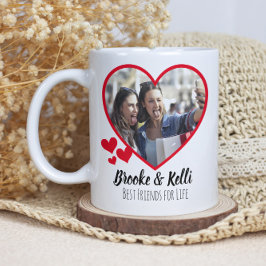Die besten Freunde für das Leben Zwei Fotos Herz Kaffeetasse