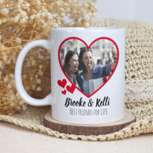 Die besten Freunde für das Leben Zwei Fotos Herz Kaffeetasse