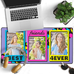 Die besten Freunde für immer 3 Bilder Retro Neon F Schreibtischunterlage