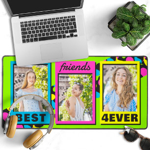 Die besten Freunde für immer 3 Bilder Retro Neon F Schreibtischunterlage