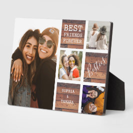 Die besten Freunde für immer 4 Foto Collage Rustik Fotoplatte