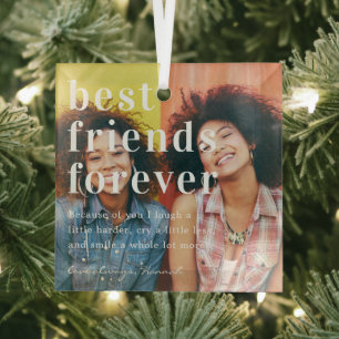 Die besten Freunde für immer   Angebot und Foto Ornament Aus Glas