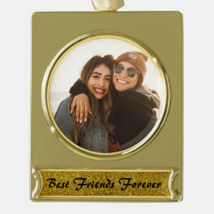 Die besten Freunde für immer benutzerdefiniertes F Banner-Ornament Gold
