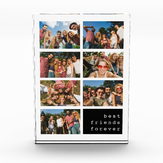 Die besten Freunde für immer Black Collage Fotoblock (Vorderseite)