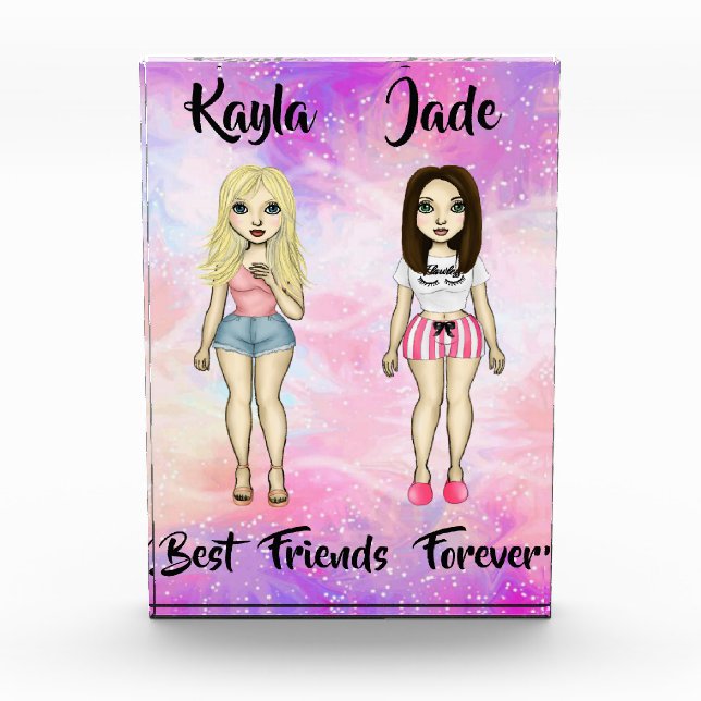 Die besten Freunde für immer blond und Brünett ind Fotoblock (Vorderseite)