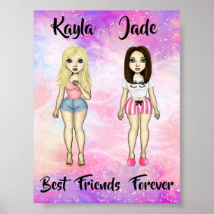 Die besten Freunde für immer blond und Brünett ind Poster
