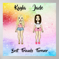 Die besten Freunde für immer Blonde Brünette Farbs