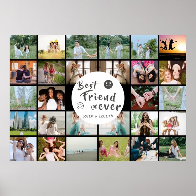 Die besten Freunde für immer Custom 28-Foto Collag Poster (Vorne)