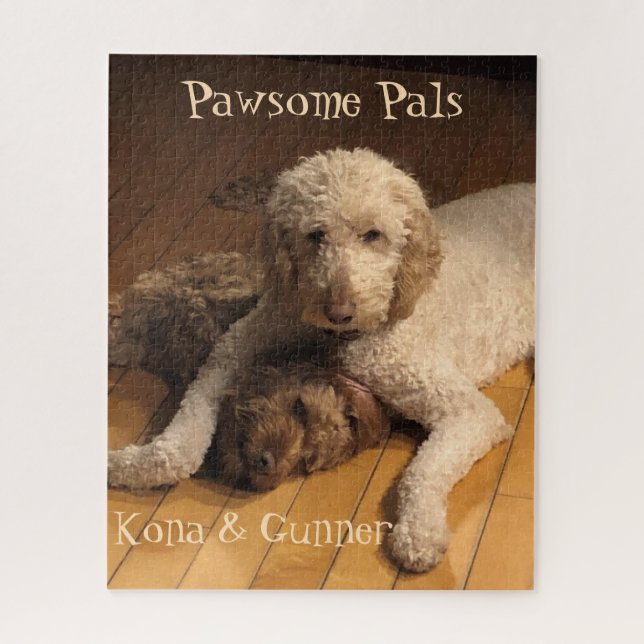 Die besten Freunde für immer: Das Goldendoodle Duo Puzzle (Vertikal)