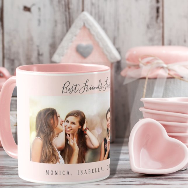 Die besten Freunde für immer Foto-Namen rot Rosa Tasse (Von Creator hochgeladen)
