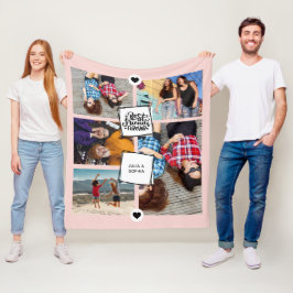 Die besten Freunde für immer FotoCollage Rosa Fleecedecke