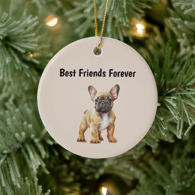 Die besten Freunde für immer Frenchie Dog Keramik Ornament (Baum)